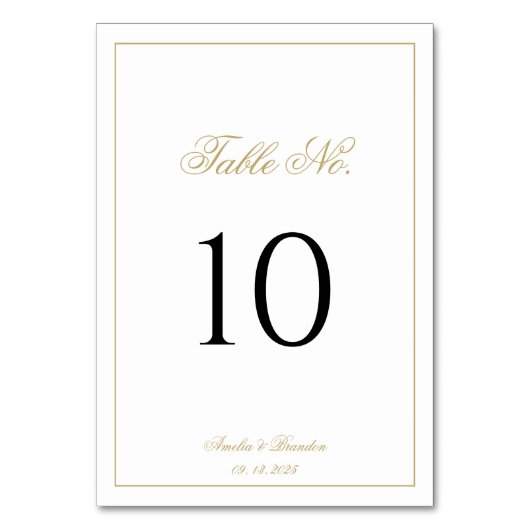 Formeel Klassiek Script Zwart en Goud Trouwen Kaart (Voorkant)