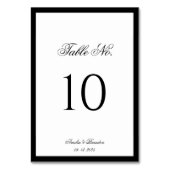 Formeel Klassiek Script Zwart-wit bruiloft Kaart (Achterkant)