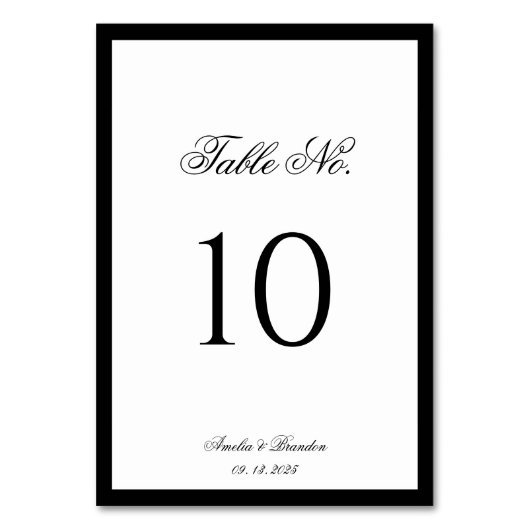 Formeel Klassiek Script Zwart-wit bruiloft Kaart (Voorkant)