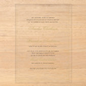 Formeel Klassiek Zwart & Goud Rand Script Trouwen Acryl Uitnodigingen (Voorkant)