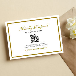 Formeel Klassiek Zwart Gouden Monogram Trouwen RSVP Kaartje