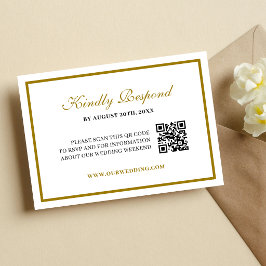 Formeel Klassiek Zwart Gouden Monogram Trouwen RSVP Kaartje