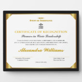 Formeel leiderschaps-erfgoed gouden certificaat fotoplaat (Voorkant)