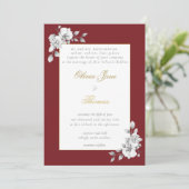 Formeel Lijst Gold Burgundy Eucalyptus BW Weddensc Kaart (Staand voorkant)