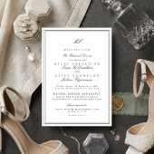 Formeel Lijst Zwart Wit Wedding Repetitie Diner Kaart