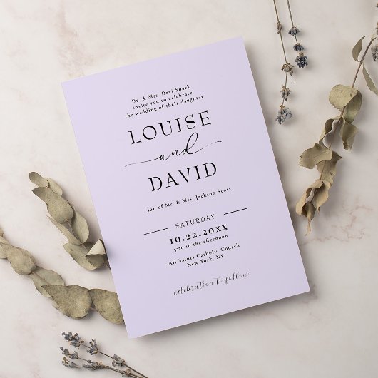 Formeel lila huwelijk kaart