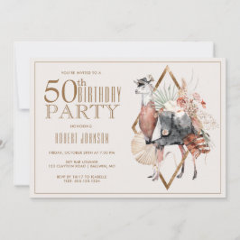Formeel Llama 50ste verjaardagsfeest Kaart