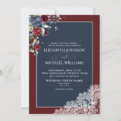 Formeel marineschool Blue Burgundy Wood Weduwschap Kaart (Voorkant)