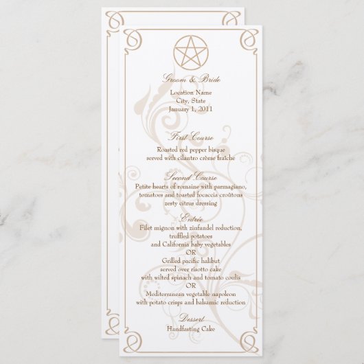 Formeel menu kaart (Voorkant / Achterkant)