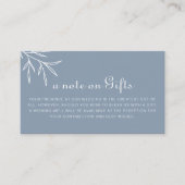 Formeel minimale blauwe bruiloft goed informatiekaartje (Voorkant)