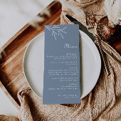 Formeel Minimale Stusty Blue Wedding Menu