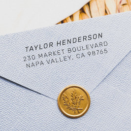 Formeel minimalistisch eenvoudig naam- en retourad  zelfinktende stempel