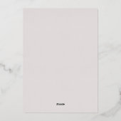 Formeel modern Classic Orchid Tux Wedding Roos Gol Folie Uitnodiging (Achterkant)