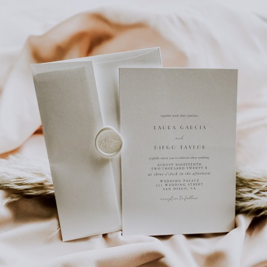 Formeel Modern Script Wedding Kaart