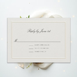 Formeel Moderne Klassieke Elegante Ecru Trouw-RSVP