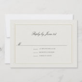 Formeel Moderne Klassieke Elegante Ecru Trouw-RSVP (Voorkant)