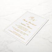 Formeel Monogram Elegante Trouwreceptie Folie Uitnodiging (Gedraaid)