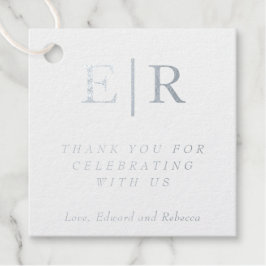 Formeel Monogram Goud Eenvoudig Elegant Huwelijk Bedankjes Labels