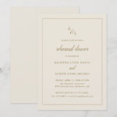 Formeel monogram goudvoorraad Ivory repetitie Dinn Kaart (Voorkant / Achterkant)