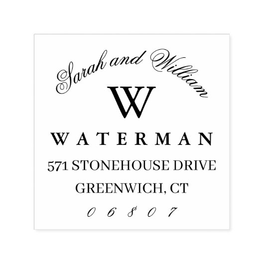 Formeel monogram | Retouradres Zelfinktende Stempel (Design)