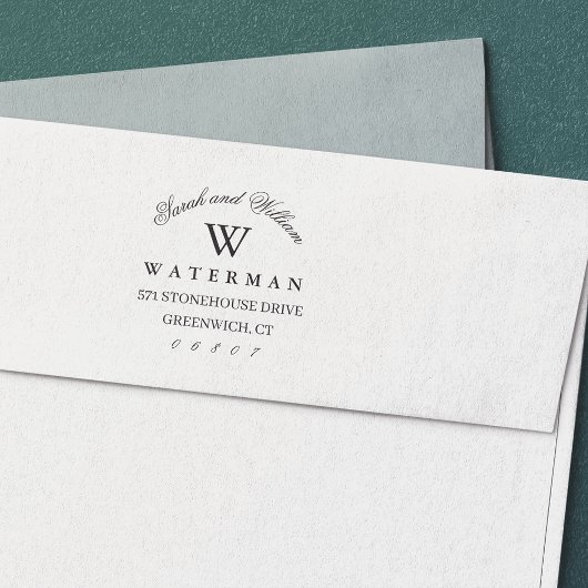 Formeel monogram | Retouradres Zelfinktende Stempel