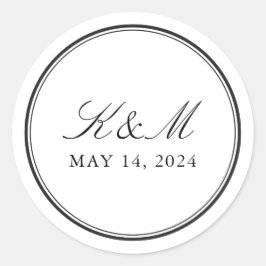 Formeel monogram ronde sticker