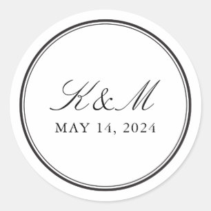 Formeel monogram ronde sticker