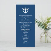 Formeel nautisch thema bruiloft ceremonie programm programmakaart (Staand voorkant)