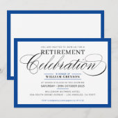 FORMEEL PENSIOENFEEST modern fancy koningsblauw Kaart (Voorkant / Achterkant)