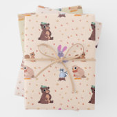 Formeel platte herfst/najaarsdieren inpakpapier vel (In situ)