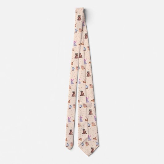 Formeel platte herfst/najaarsdieren stropdas (Achterkant)