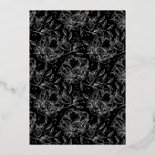 Formeel Real Gold Hand Drawn Floral Birthday Folie Uitnodiging (Achterkant)