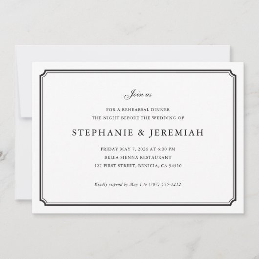 Formeel repetitiediner kaart (Voorkant)