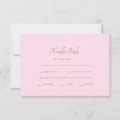 Formeel roze dineropties RSVP (Voorkant)