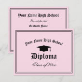 Formeel school diploma document sjabloon (Voorkant / Achterkant)