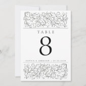 Formeel schuiven laat zwart wit tabelnummer kaart (Voorkant)