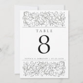 Formeel schuiven laat zwart wit tabelnummer kaart (Achterkant)