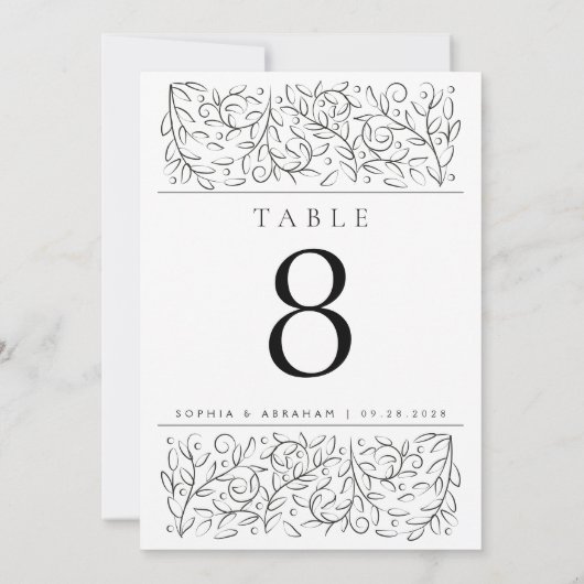 Formeel schuiven laat zwart wit tabelnummer kaart (Achterkant)