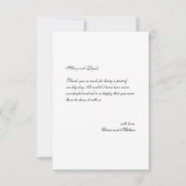 Formeel Script Bericht Foto bruiloft Dank u kaart (Achterkant)