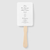 Formeel Script Geometrisch Monogram Trouwprogramma Handwaaier (Voorkant)