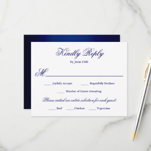 Formeel script Koningsblauwe maaltijdkeuze RSVP Kaartje