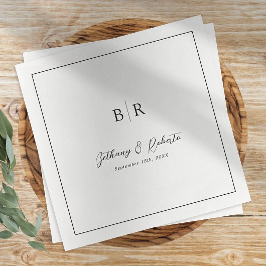 Formeel Script Monogram Huwelijk Tafelservies Servet