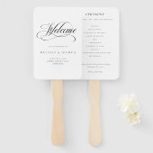 Formeel Script Zwart & Wit Bruiloft Handwaaier (Voorkant en achterkant)