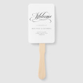 Formeel Script Zwart & Wit Bruiloft Handwaaier (Voorkant)