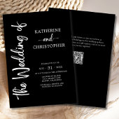 Formeel Script Zwart Wit Elegant Huwelijk Kaart