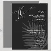 Formeel Simple Wedding Menu Black White Grey (Voorkant / Achterkant)