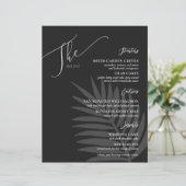 Formeel Simple Wedding Menu Black White Grey (Staand voorkant)