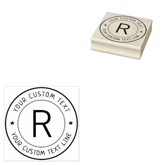 Formeel stempel met monogram en ronde vorm (Gestempeld)