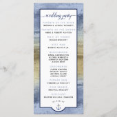 Formeel #Trouwfeest Modern #Nautisch Stofblauw & G Programmakaart (Achterkant)