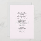 Formeel Trouwmonogram Zonder Vermelding Ouders Roz Kaart (Voorkant / Achterkant)